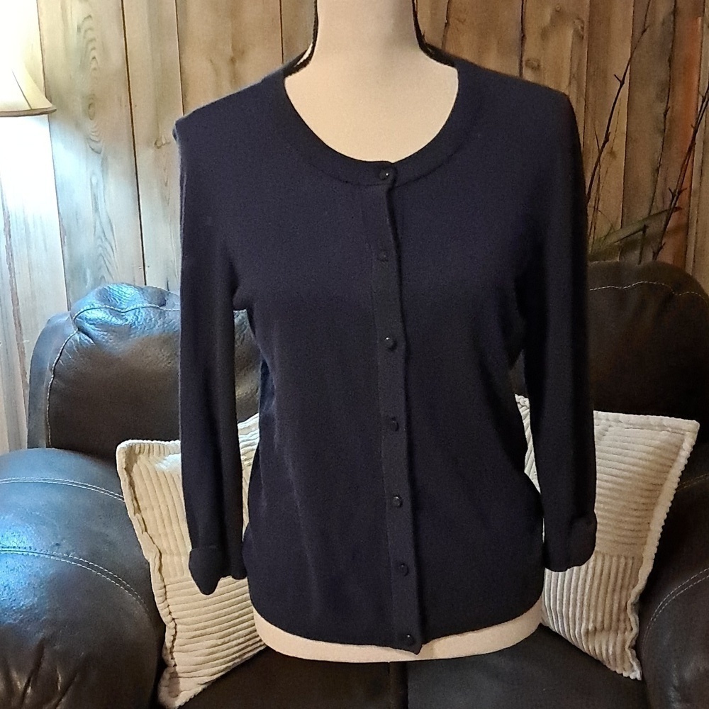 Kate Spade New York Live Colorfully Blue Bows Button Front Cardigan Sweater - Picture 2 of 11